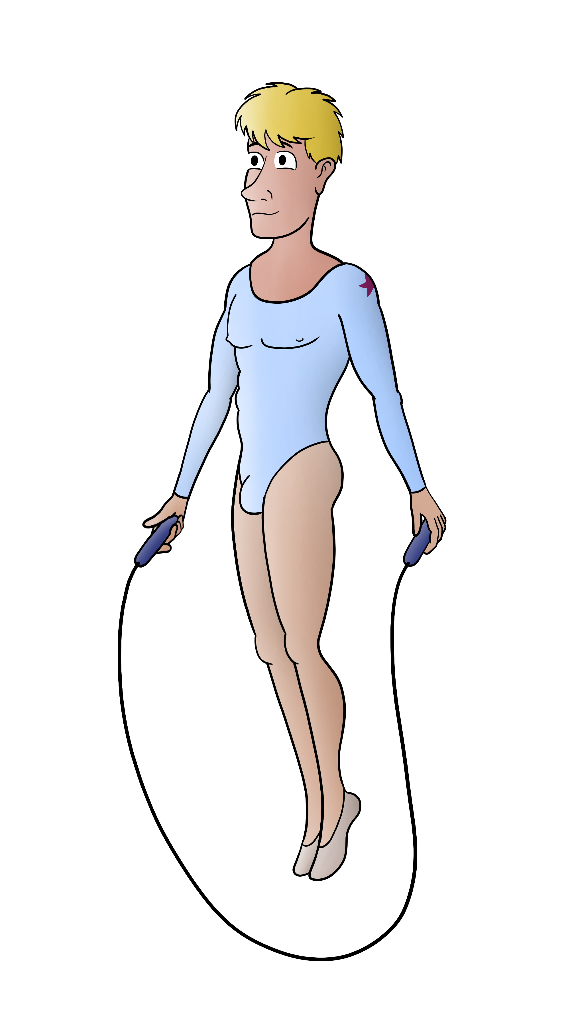 Royalty-free cartoon image of a gymnast