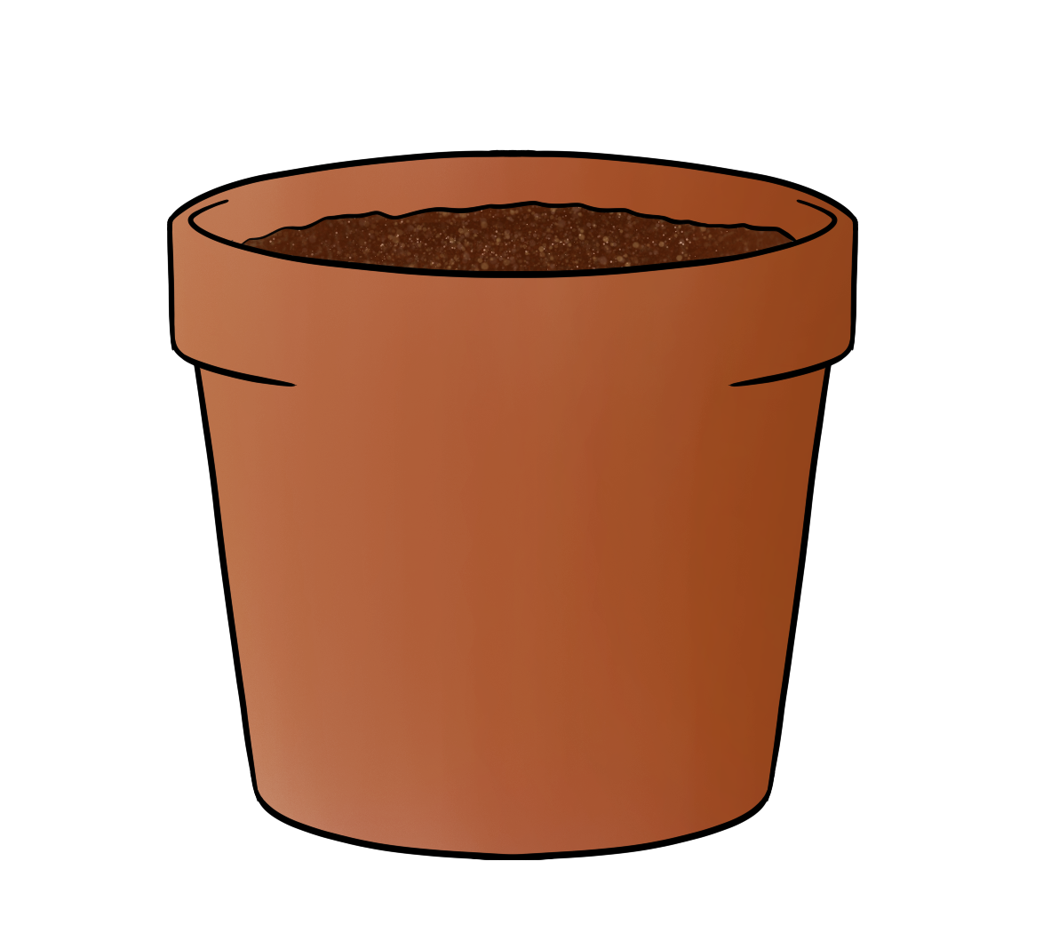 Royalty-free cartoon image of a flower pot