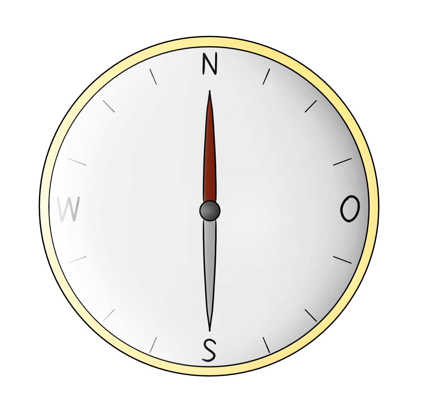 Royalty-free cartoon image of a compass