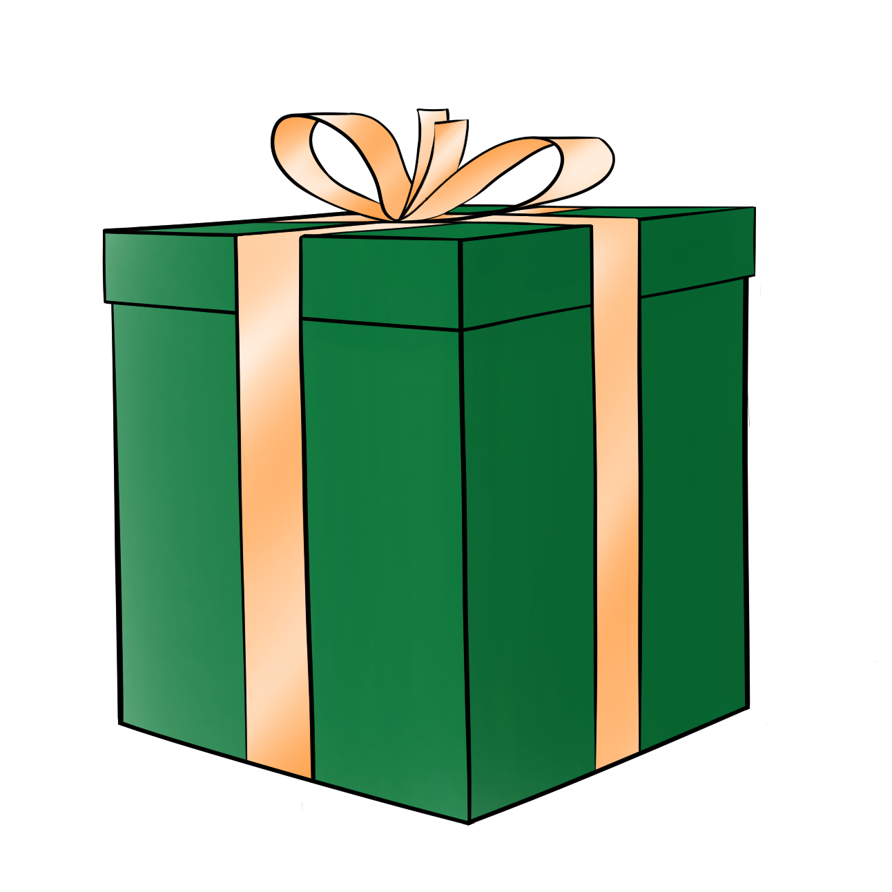 Royalty-free cartoon image of a wrapped present